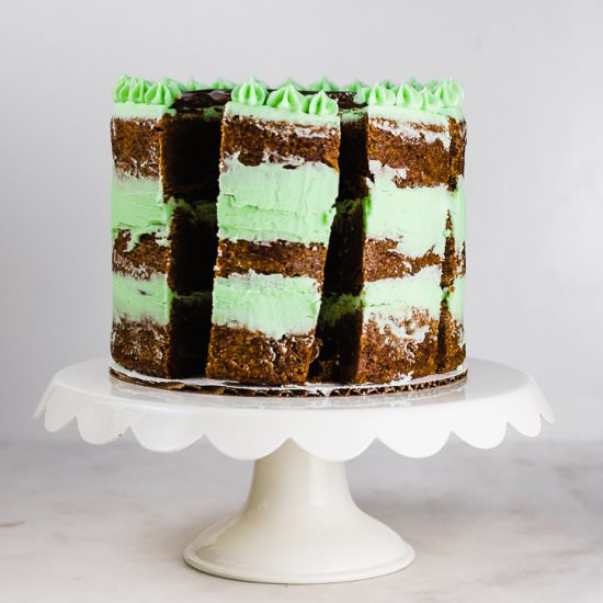 Chocolate Mint Brownie Cake