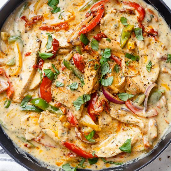 Creamy Garlic Pesto Chicken