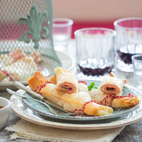 Ham and Mozzarella Crackers