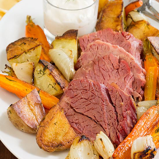 1 Corned Beef Brisket, 3 Food Dishe