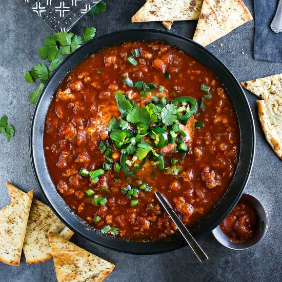 Spicy Harissa Turkey Chili