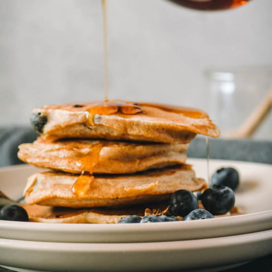 Blueberry Protein Pancakes