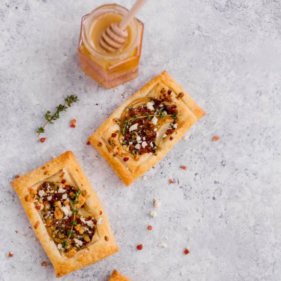 pear tartlets with pancetta