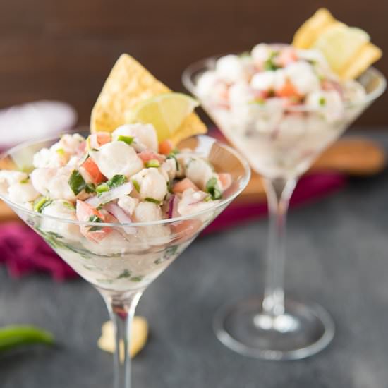 Fresh & Spicy Halibut Ceviche