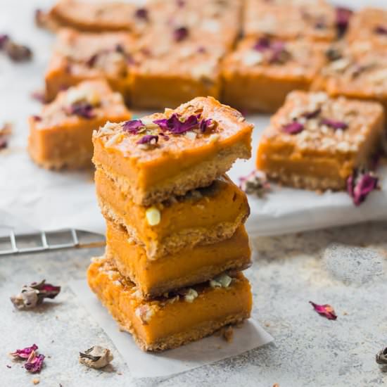 Cardamom Spiced Carrot Halwa Bars