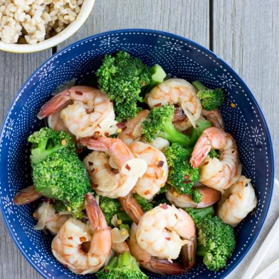 Healthy Garlic Shrimp and Broccoli