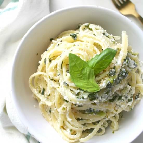 Vegan Ricotta & Spinach Linguine