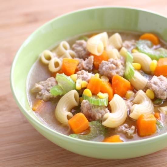 Macaroni Meat Drop Soup
