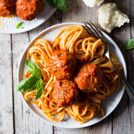 Mozzarella stuffed meatballs