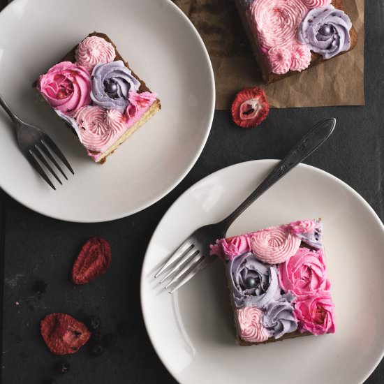 Floral Vanilla Sheet Cake