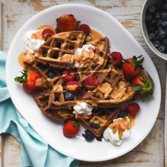 Chocolate Spelt Greek Yogurt Waffle
