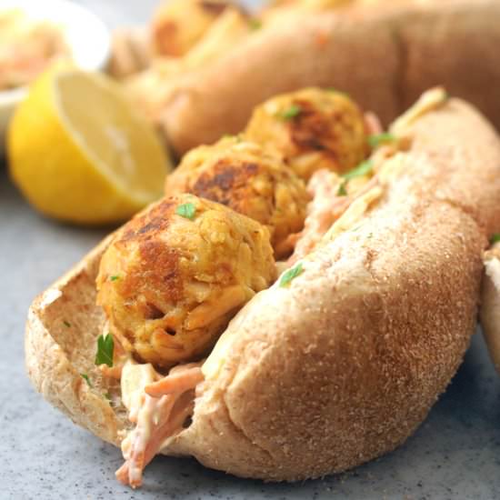 Tuna Meatball Poboy Sandwiches