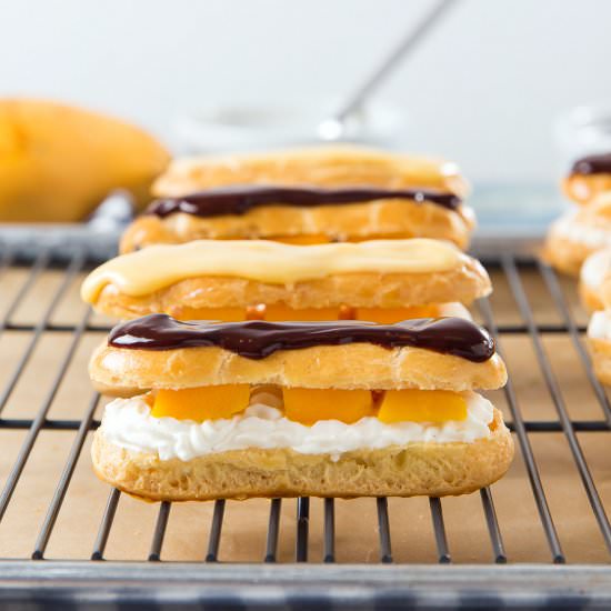 Mango and Cream Eclairs