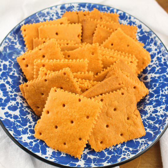 Crispy Homemade Cheddar Crackers