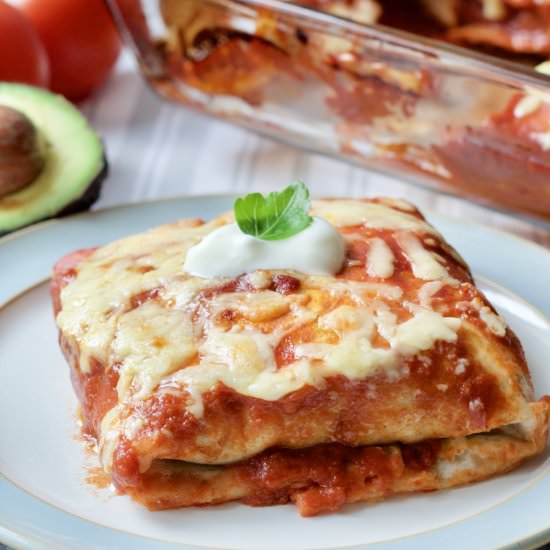 Roast Chicken Leftovers Enchiladas