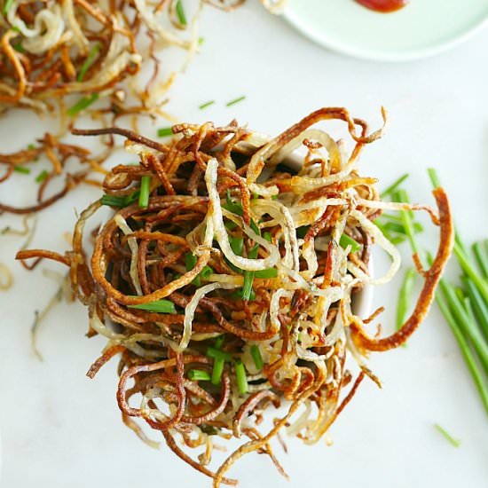 Baked Shoestring Fries with Chives
