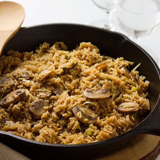 Mushroom and Rice Easy One Pot