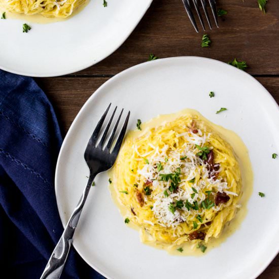 Low Carb Spaghetti Squash Carbonara