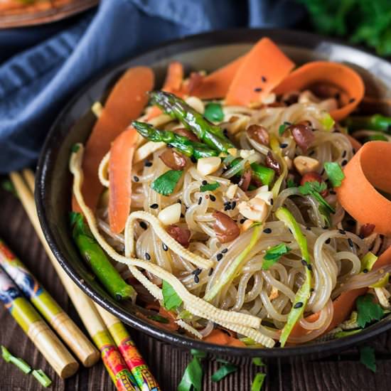 Vegan Korean Glass Noodle Stir-Fry