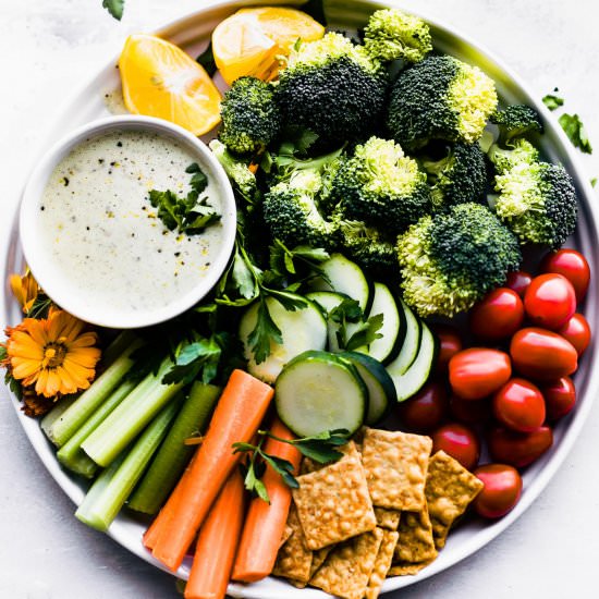 VEGAN RANCH DRESSING SNACK PLATTER