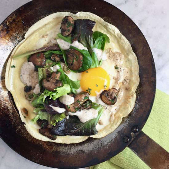 Mushroom Crêpes with Eggs