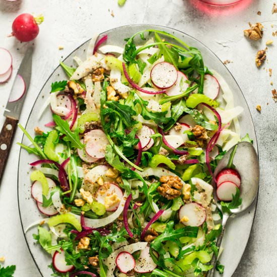 Fennel salad with walnut dressing