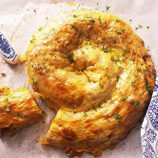 Bolognese and Mozzarella Phyllo Cake