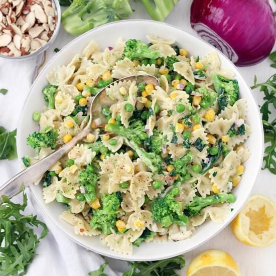 Creamy Lemony Veggie Pasta Salad
