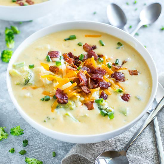 Loaded Broccoli Cheese Potato Soup