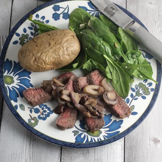London Broil Steak with Muhsrooms