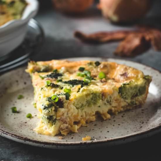 Broccoli Cheddar Crustless Quiche