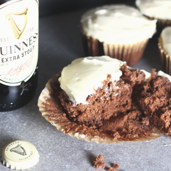 Black and Tan Guinness Cupcakes