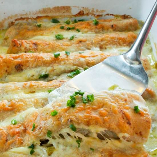Healthy White Chicken Enchiladas