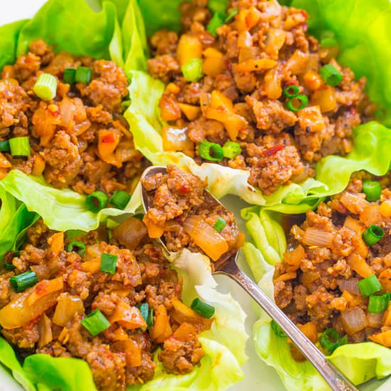 Spicy Pork Lettuce Wraps