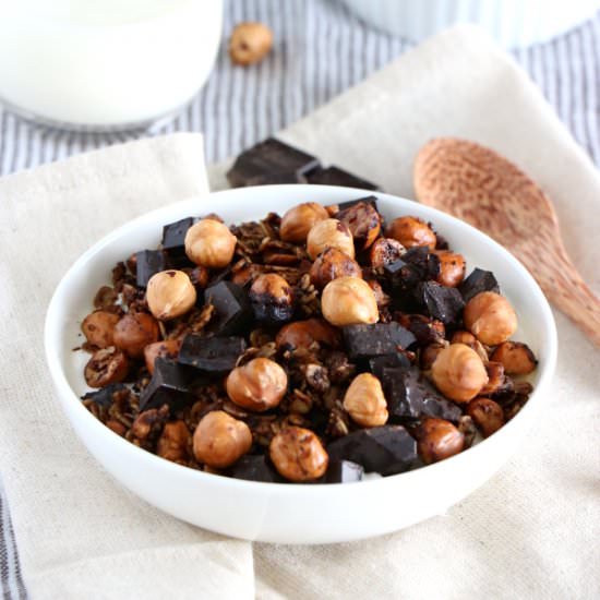 Coffee-Chocolate Hazelnut Granola