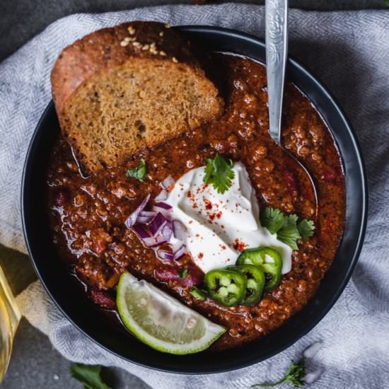 Weeknight Chili With Homemade Chili