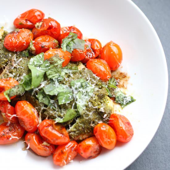 Pesto Chicken w/ Balsamic Tomatoes