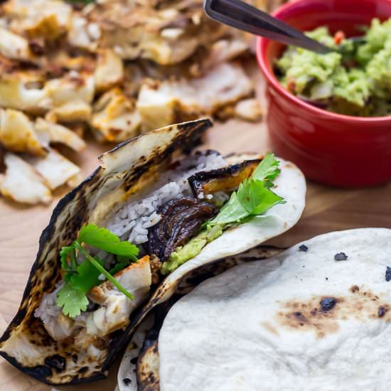 Sheet Pan Fish Tacos with Peppers
