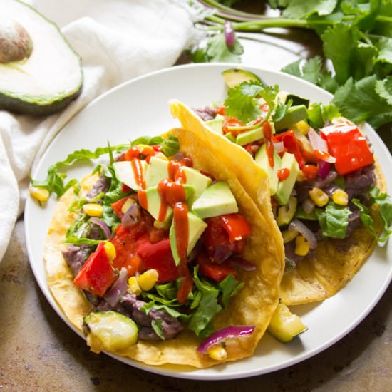 Roasted Veggie Black Bean Tacos