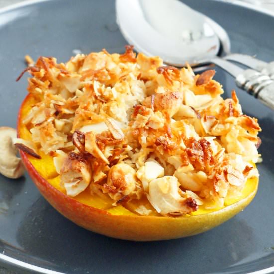 Baked Mangoes/Honey Nut Streusel