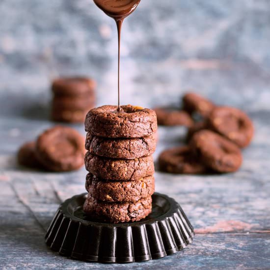 Chocolate and peanut butter cookies