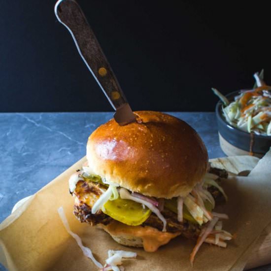 Spicy Chicken Sandwich w/ Coleslaw