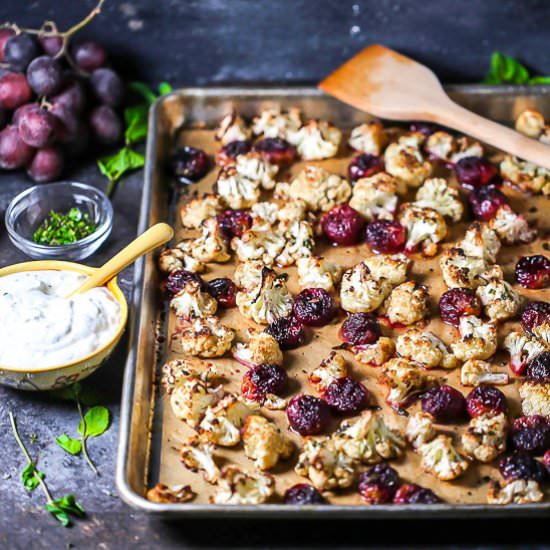 Roasted Cauliflower and Grapes