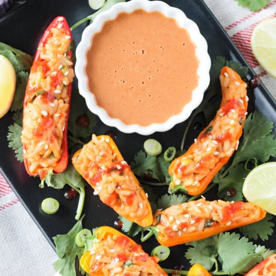 Spicy Rice Stuffed Mini Peppers