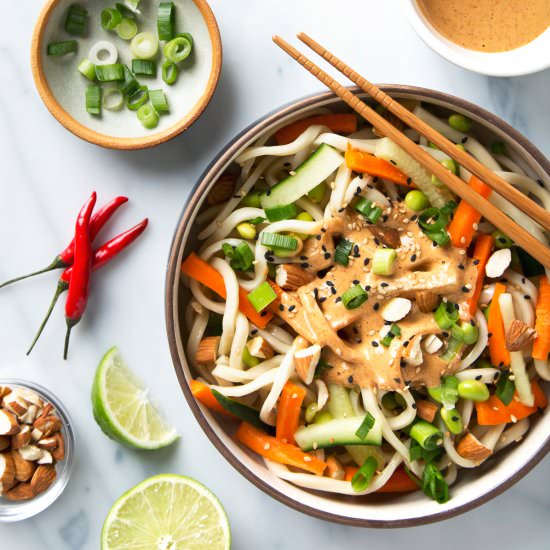 Almond Butter Udon Noodles