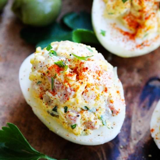 Stuffed Eggs with Ham & Cheese