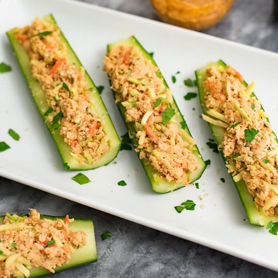 Buffalo Salmon Cucumber Boats