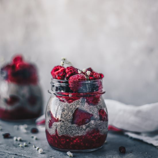 Almond Butter&Jelly Chia Pudding