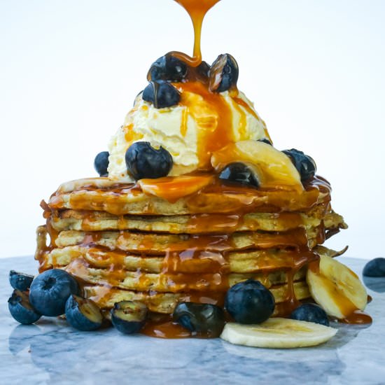 Banoffee & Blueberry Pancakes