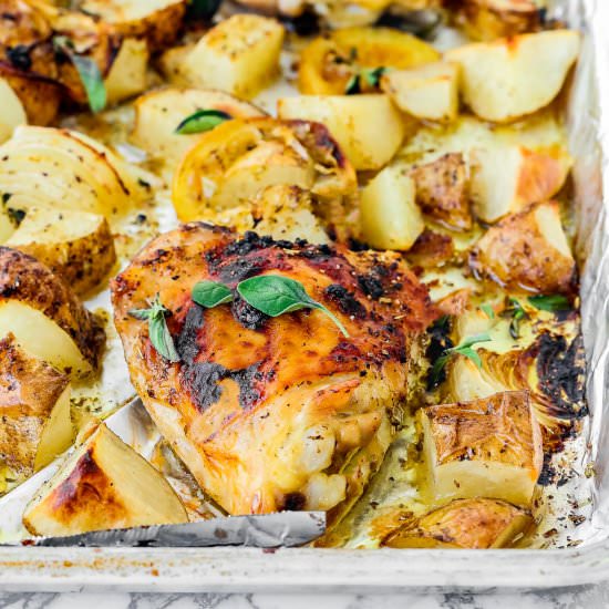 Lemon Roasted Chicken & Potatoes